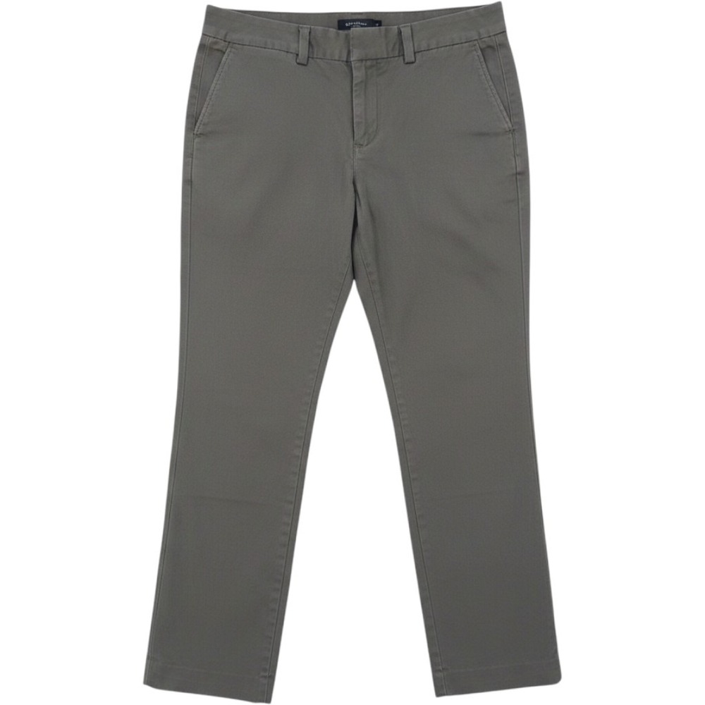 Lands‎ End Pants Straight Mid Rise Dark Wash Chino Green Womens 6P